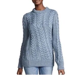 Theory Sweater Twisted Cable Chainette Crewneck in Blue